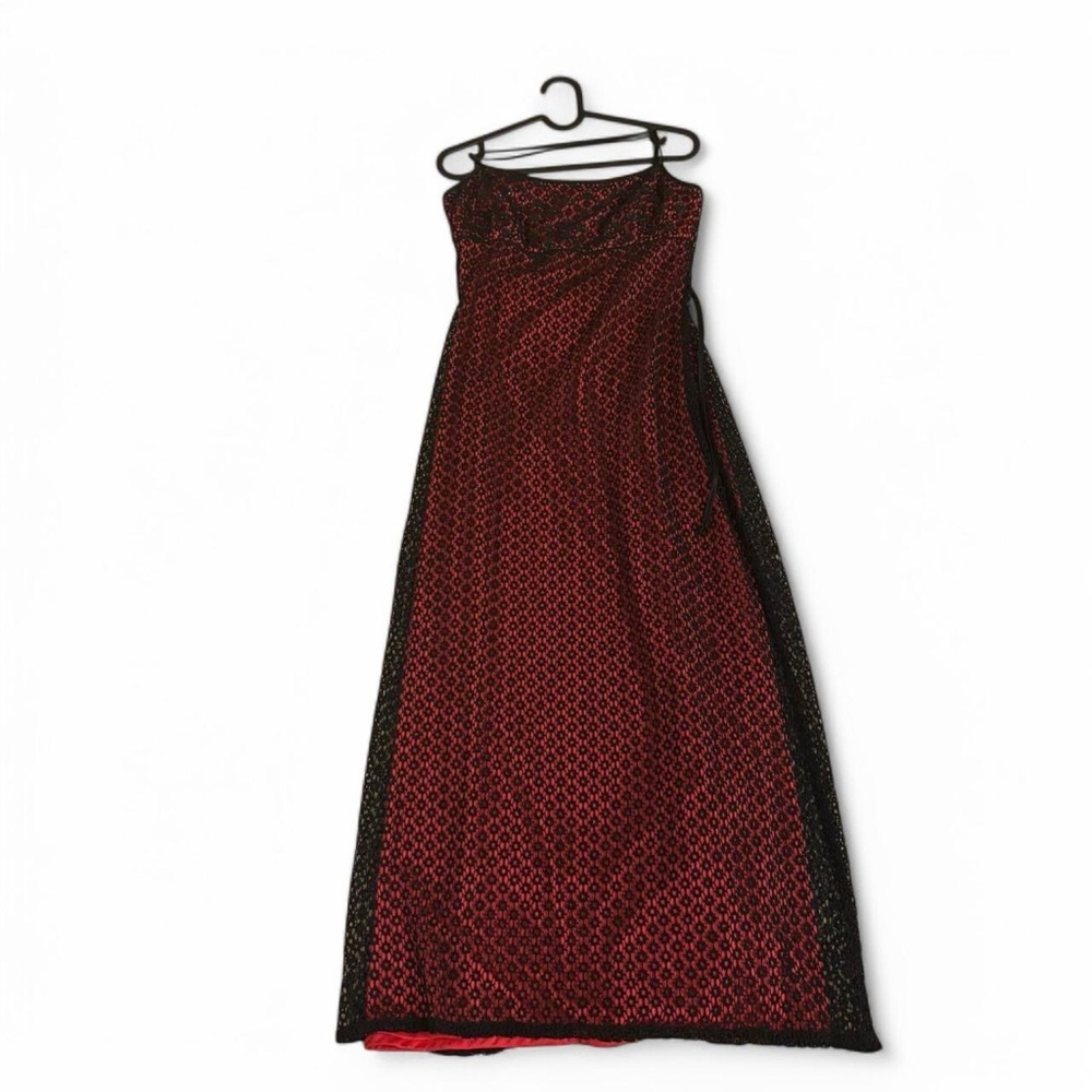 Morgan & Co gothic red black maxi dress